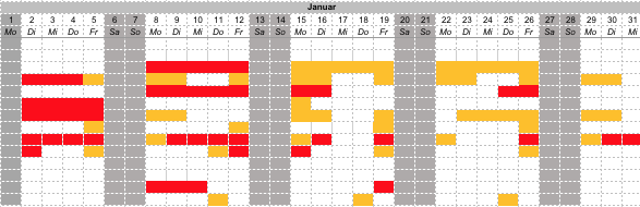 Absence tracking sheet