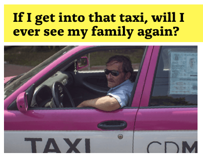Be careful with taxis when doing international projects