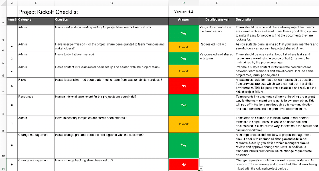 Image of project checklist for starting new projects