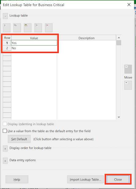 Microsoft Project: Editing a lookup table with which we can highlight critical tasks 