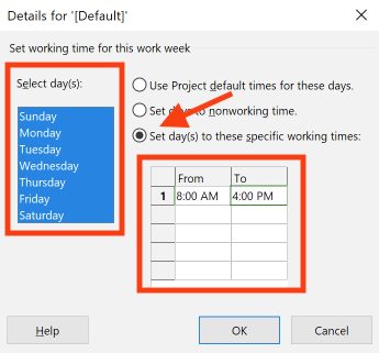Maintaining working days in Microsoft Project