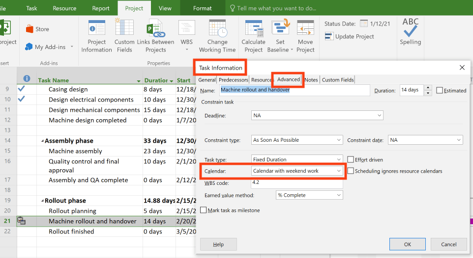 Assign calendar to resource