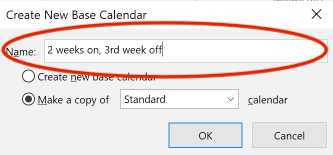 New calendar with 3rd week off