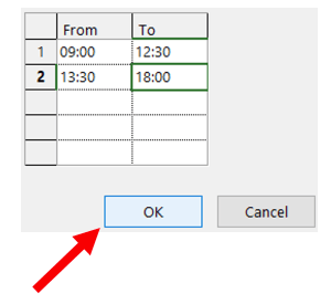 Confirming the working hours from Monday to Sunday to make a 7-day work week in Microsoft Project