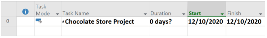 Microsoft Project Example: Giving your project a suitable project name