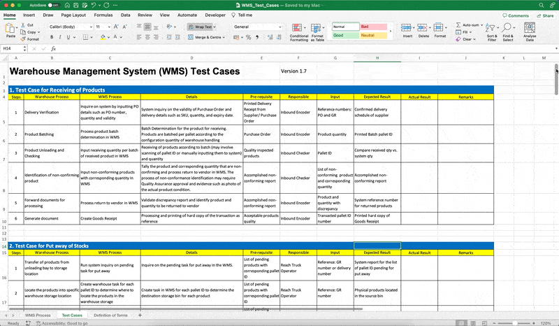 Animated image showing the collected warehouse management system test cases